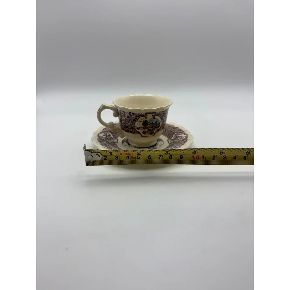 Vintage Vernon Kiln 1860 demitasse cup&saucer. Cabin Scene made 1940